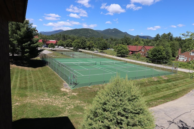 156 Deer Park Dr Unit 127D, Woodstock, NH 03262 - view of tennis court with a mountain view