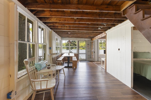 31 Sherene Orchard Rd, Meredith, NH 03253 - sunroom / solarium featuring beam ceiling