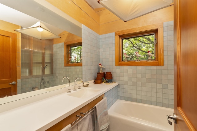 518 Shaker Blvd, Enfield, NH 03748 - full bathroom featuring vanity, a bathtub, and healthy amount of natural light