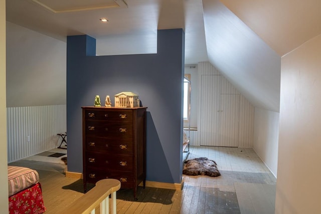 518 Shaker Blvd, Enfield, NH 03748 - bedroom with wood-type flooring and vaulted ceiling