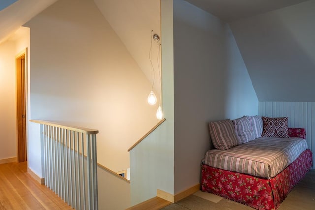 518 Shaker Blvd, Enfield, NH 03748 - bedroom featuring wood finished floors and vaulted ceiling