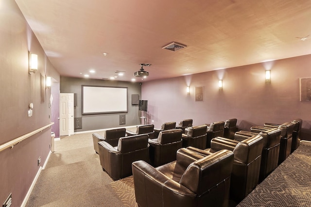 76 Cottonwood Way, Manchester, NH 03102 - home theater room with light colored carpet, baseboards, and recessed lighting