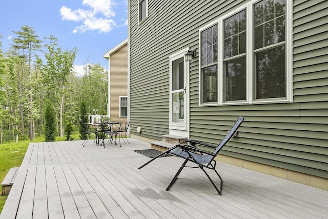 76 Cottonwood Way, Manchester, NH 03102 - wooden deck with outdoor dining area