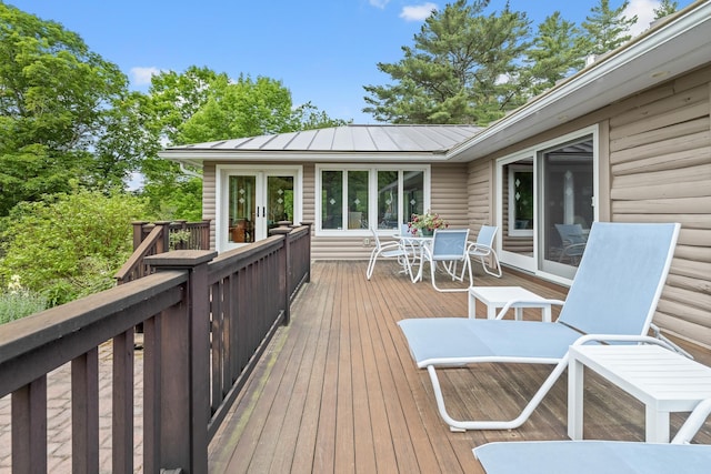 372 Brill Rd, Landaff, NH 03785 - wooden deck with outdoor dining space