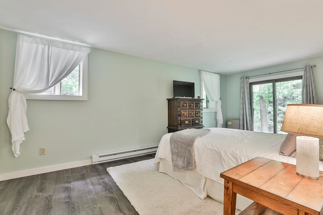 47 Trailside Ln Unit 18, Francestown, NH 03043 - bedroom with baseboard heating, multiple windows, and wood finished floors