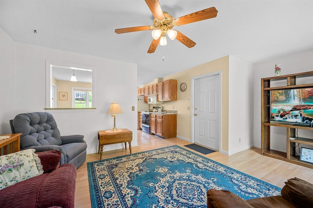 121 Forest Dr Unit 4, Montpelier, VT 05602 - living room with light wood finished floors and ceiling fan
