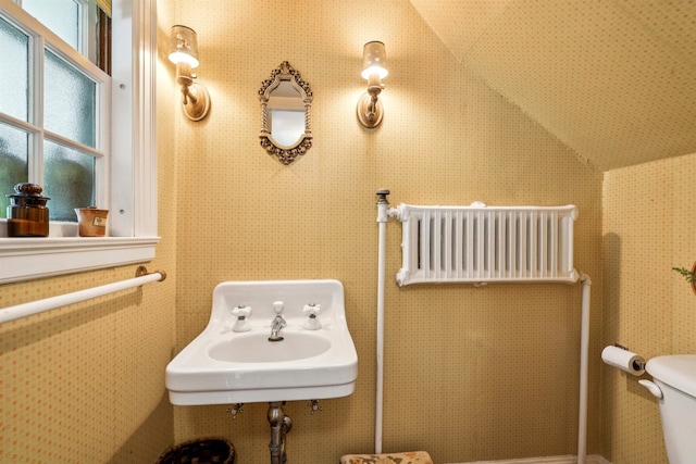 84 S Main St, Hanover, NH 03755 - bathroom with toilet and lofted ceiling