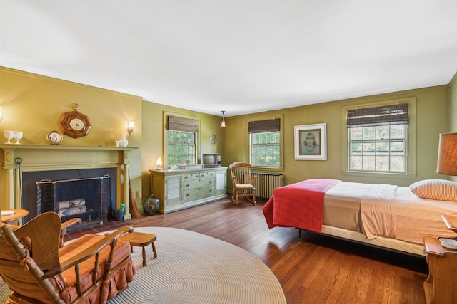 84 S Main St, Hanover, NH 03755 - bedroom with radiator heating unit, wood finished floors, and a fireplace
