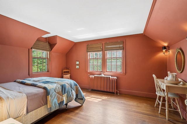 84 S Main St, Hanover, NH 03755 - bedroom with radiator heating unit, lofted ceiling, and wood finished floors