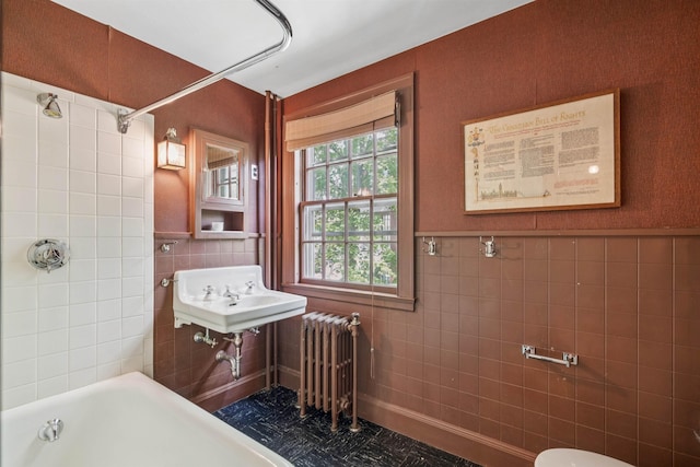 84 S Main St, Hanover, NH 03755 - bathroom with radiator and tile walls