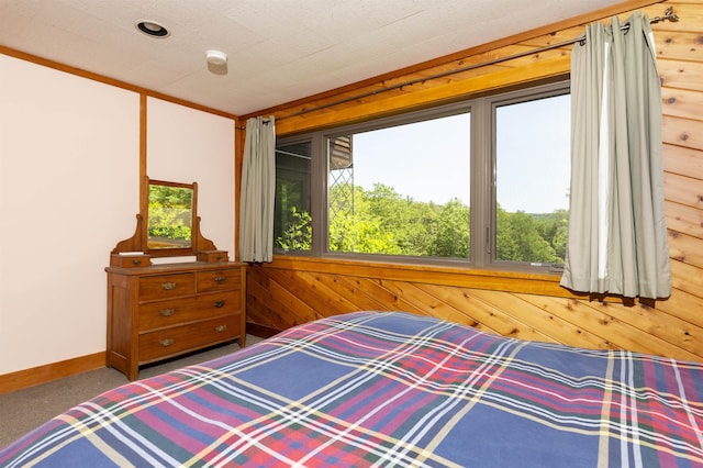 794 Sawnee Bean Rd, Thetford, VT 05075 - bedroom featuring wood walls and carpet