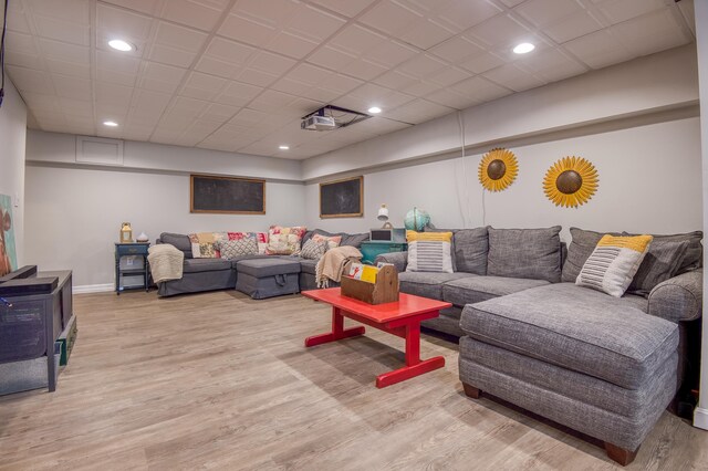 290 Elm St, Littleton, NH 03561 - living room with light wood-type flooring and recessed lighting