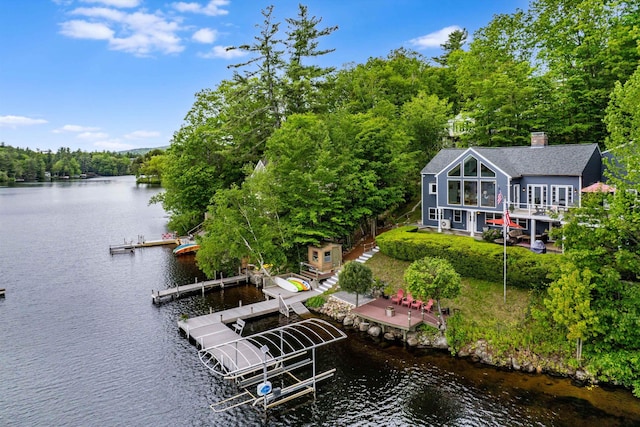 20 Bennett Cir, Antrim, NH 03440 - dock area featuring a water view and boat lift