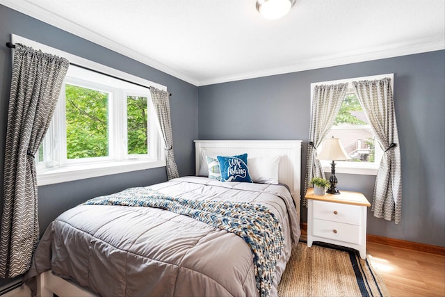20 Bennett Cir, Antrim, NH 03440 - bedroom featuring multiple windows, ornamental molding, wood finished floors, and a baseboard heating unit