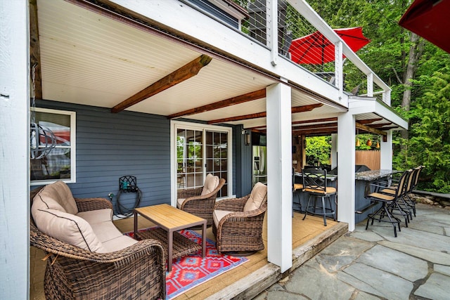 20 Bennett Cir, Antrim, NH 03440 - patio / terrace featuring a deck, an outdoor living space, and a patio area