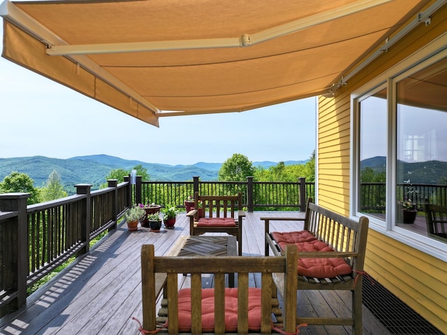 1074 N Hollow Rd, Rochester, VT 05767 - wooden terrace featuring a mountain view