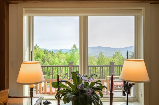 1074 N Hollow Rd, Rochester, VT 05767 - interior space with healthy amount of natural light and a mountain view