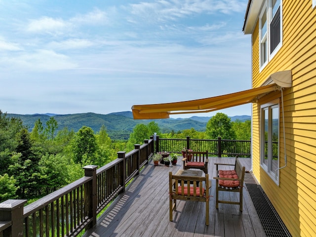 1074 N Hollow Rd, Rochester, VT 05767 - wooden deck featuring a mountain view
