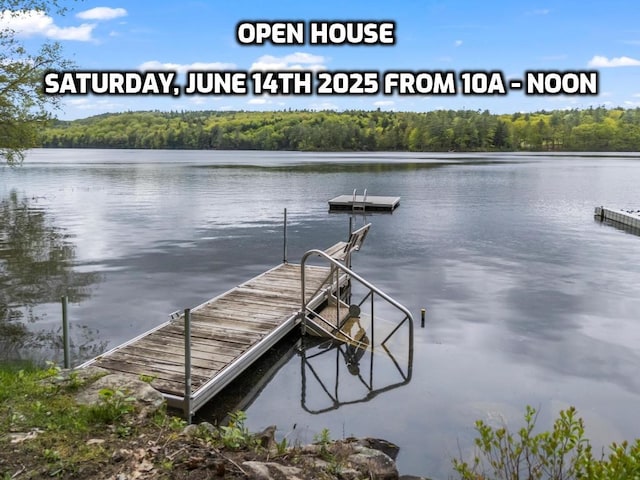 23 E Shore Dr, Greene, ME 04236 - dock area with a water view and a forest view