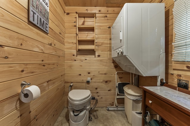 23 E Shore Dr, Greene, ME 04236 - bathroom with wooden walls and toilet