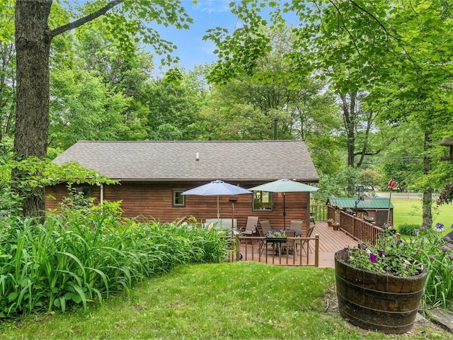 1716 US Route 2, Moretown, VT 05676 - view of green lawn featuring a wooden deck
