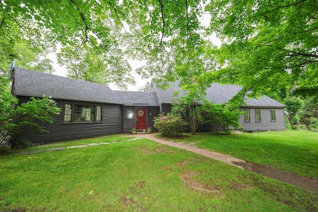1448 Bound Tree Rd, Hopkinton, NH 03229 - ranch-style home featuring a shingled roof and a front yard