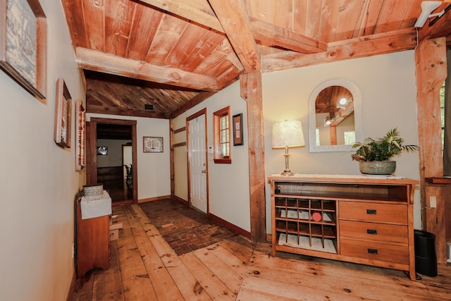 1448 Bound Tree Rd, Hopkinton, NH 03229 - hall with wooden ceiling and hardwood / wood-style flooring