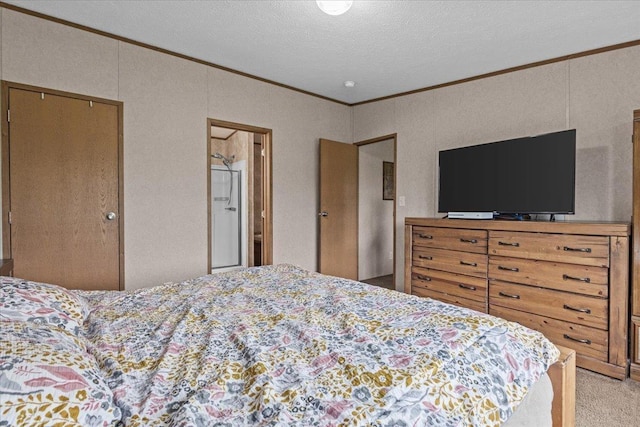 908 Gilbert Rd, Williamstown, VT 05679 - bedroom with crown molding, light carpet, and a textured ceiling