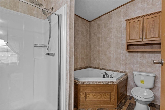 908 Gilbert Rd, Williamstown, VT 05679 - full bath featuring crown molding, a shower stall, and a bath
