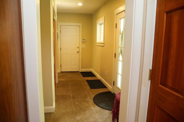 2 Parker Farm Ln, Amherst, NH 03031 - hall with tile patterned flooring and recessed lighting