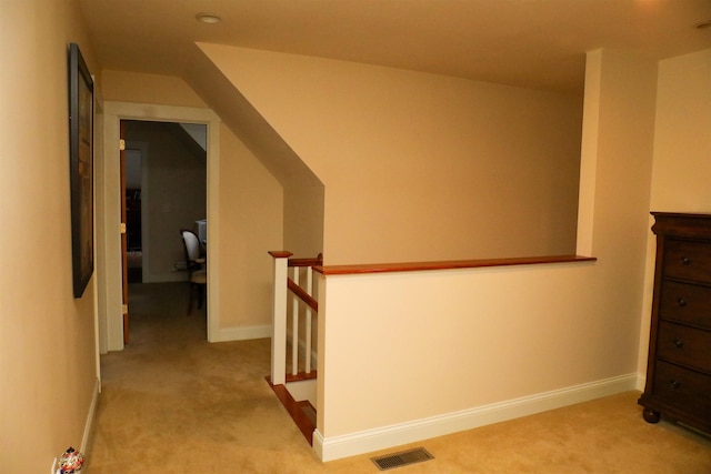 2 Parker Farm Ln, Amherst, NH 03031 - corridor with light carpet and an upstairs landing