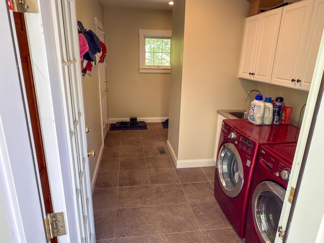 2 Parker Farm Ln, Amherst, NH 03031 - washroom with cabinet space, independent washer and dryer, and dark tile patterned floors