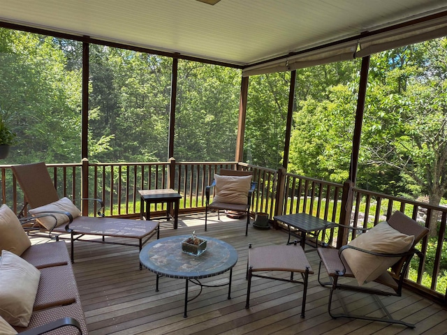2 Parker Farm Ln, Amherst, NH 03031 - sunroom featuring a forest view