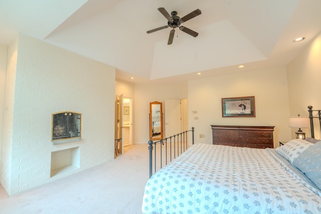 58 Bunker Ln Unit 3, Lincoln, NH 03251 - carpeted bedroom featuring recessed lighting, high vaulted ceiling, and a ceiling fan