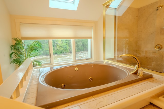 58 Bunker Ln Unit 3, Lincoln, NH 03251 - bathroom with a skylight and a jetted tub