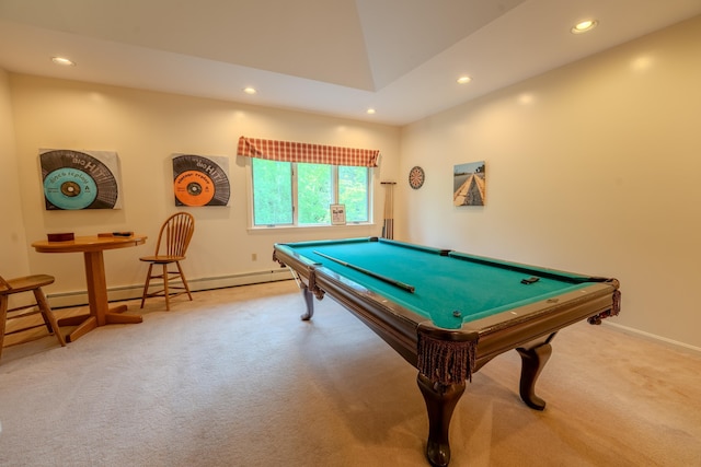58 Bunker Ln Unit 3, Lincoln, NH 03251 - playroom with recessed lighting, carpet flooring, billiards table, and a baseboard radiator