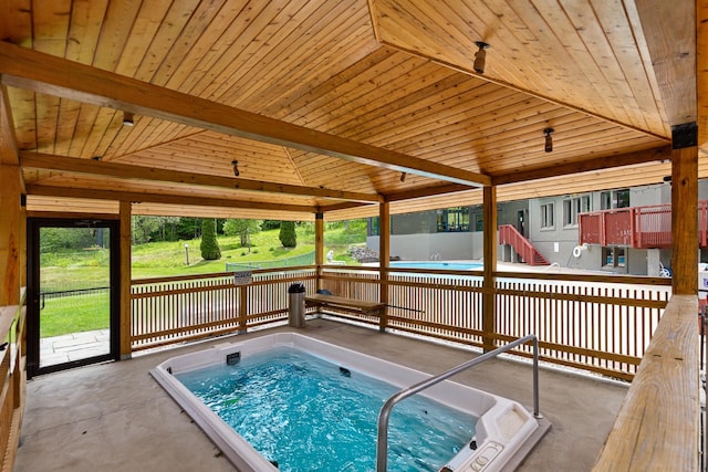 105 Timberline Rd S Unit L8, Killington, VT 05751 - view of swimming pool featuring an indoor hot tub and stairway