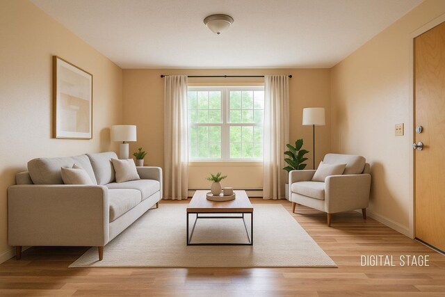 30 Beech St Unit 4B, Bristol, NH 03222 - living room featuring light wood-style floors and baseboards