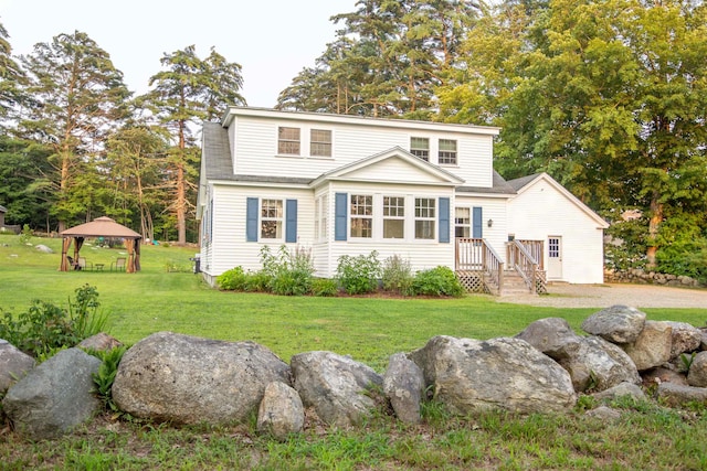 83 Tamworth Rd, Tamworth, NH 03886 - view of front of home with a gazebo and a front lawn