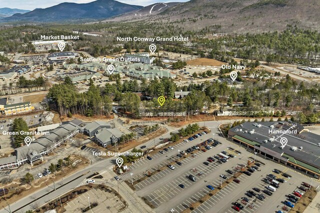 42 Wylie Ct Unit 6, Conway, NH 03860 - aerial view of property and surrounding area featuring a mountain backdrop