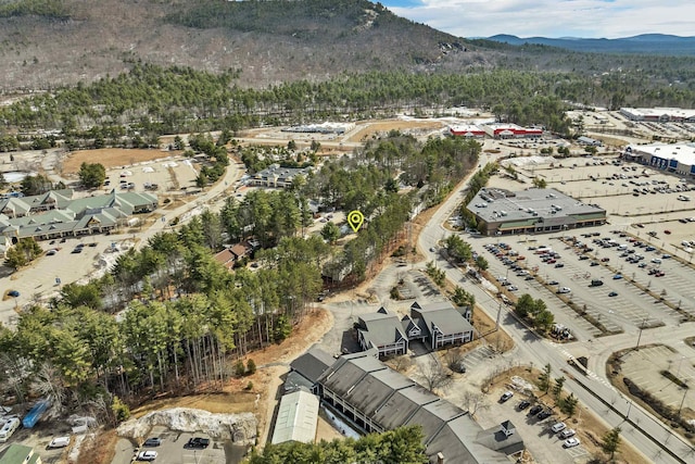 42 Wylie Ct Unit 6, Conway, NH 03860 - aerial view of property and surrounding area featuring a mountain backdrop