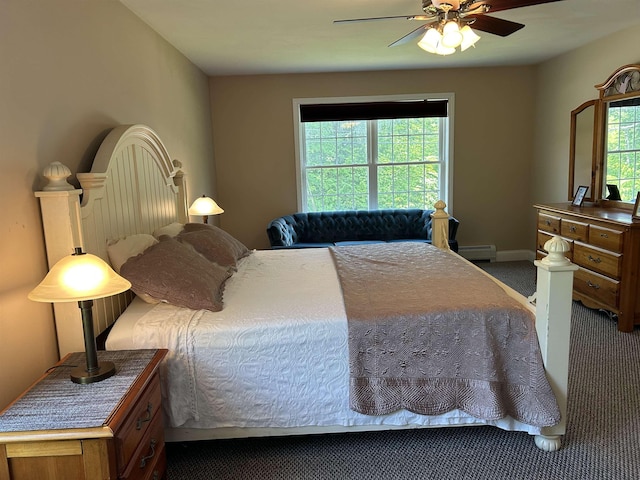 142 Eagle Shore Rd, Moultonborough, NH 03254 - carpeted bedroom with baseboards and ceiling fan