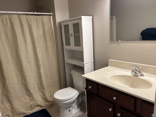 142 Eagle Shore Rd, Moultonborough, NH 03254 - bathroom featuring vanity, tile patterned floors, and a shower with curtain