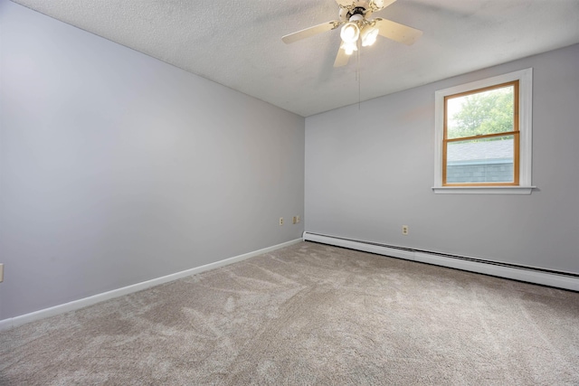 8 Jakes Ln, Merrimack, NH 03054 - unfurnished room featuring baseboard heating, carpet flooring, ceiling fan, and a textured ceiling