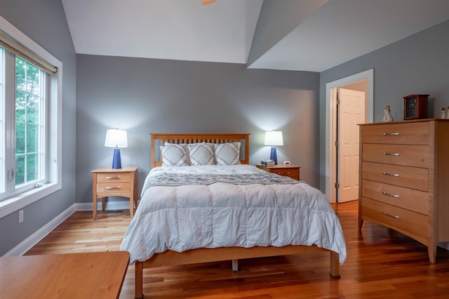 35 Fletcher Ln, Hollis, NH 03049 - bedroom with multiple windows, light wood-style floors, and lofted ceiling