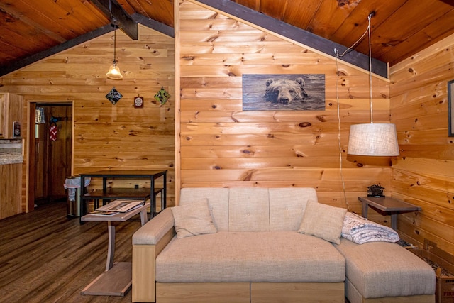 25 Singer Ln, Conway, NH 03813 - living area with wooden ceiling, wood finished floors, and wood walls