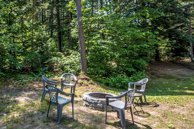 25 Singer Ln, Conway, NH 03813 - view of yard featuring an outdoor fire pit