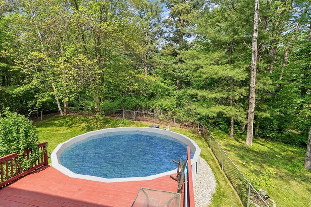 245 W River Rd, Hooksett, NH 03106 - view of pool with a fenced backyard and a deck
