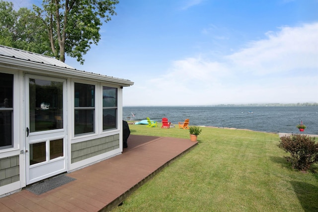 174 Kirk And Fitts Rd, Alburgh, VT 05440 - view of green lawn featuring a deck with water view