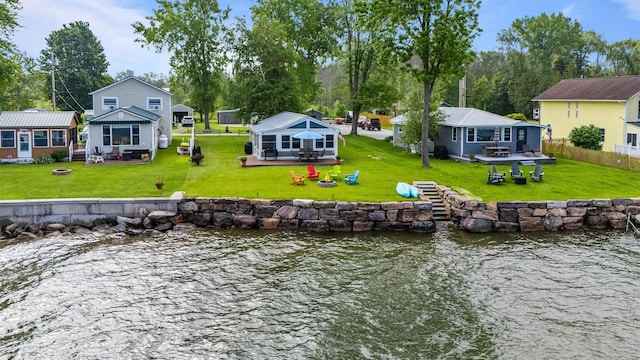 174 Kirk And Fitts Rd, Alburgh, VT 05440 - dock featuring an outdoor fire pit and a deck with water view
